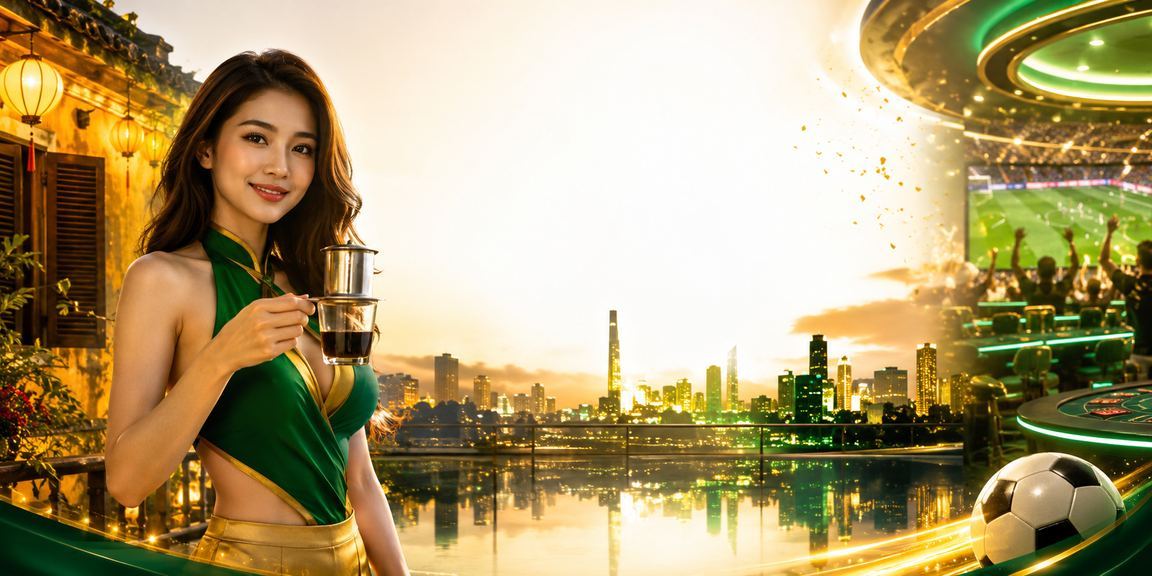 Người chơi nghiên cứu kèo cá cược bên ly cà phê tại Hội An theo phong cách High Roller
