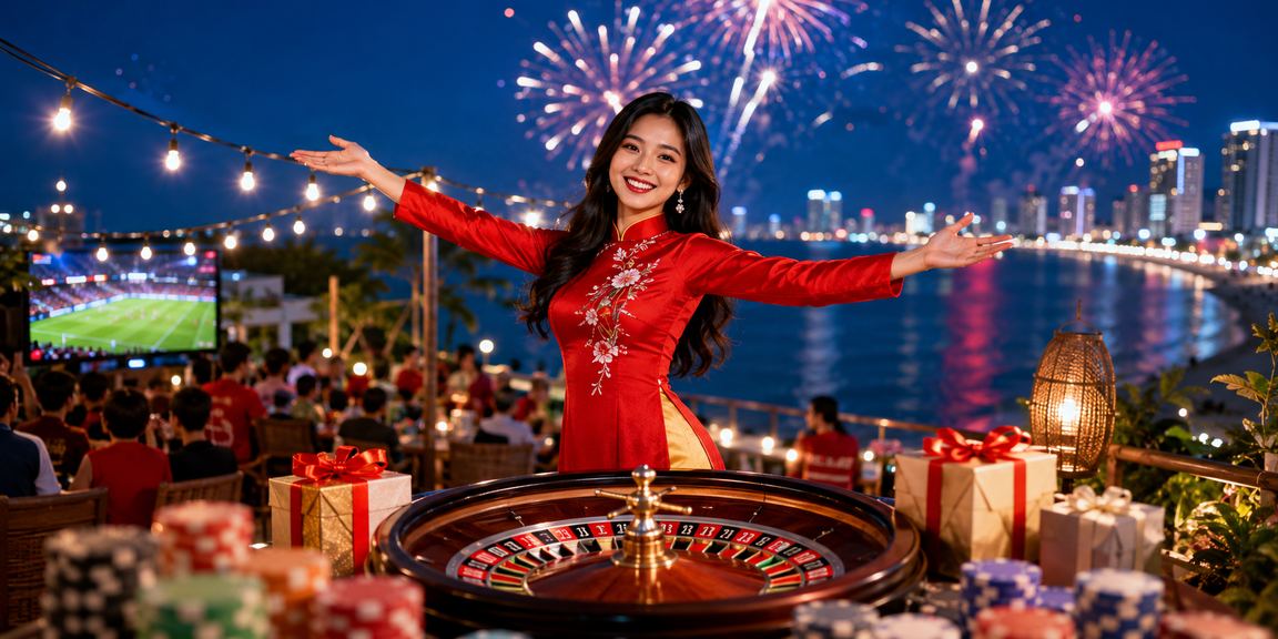 Phụ nữ Việt Nam mặc áo dài tham gia trò chơi Roulette tại Nha Trang